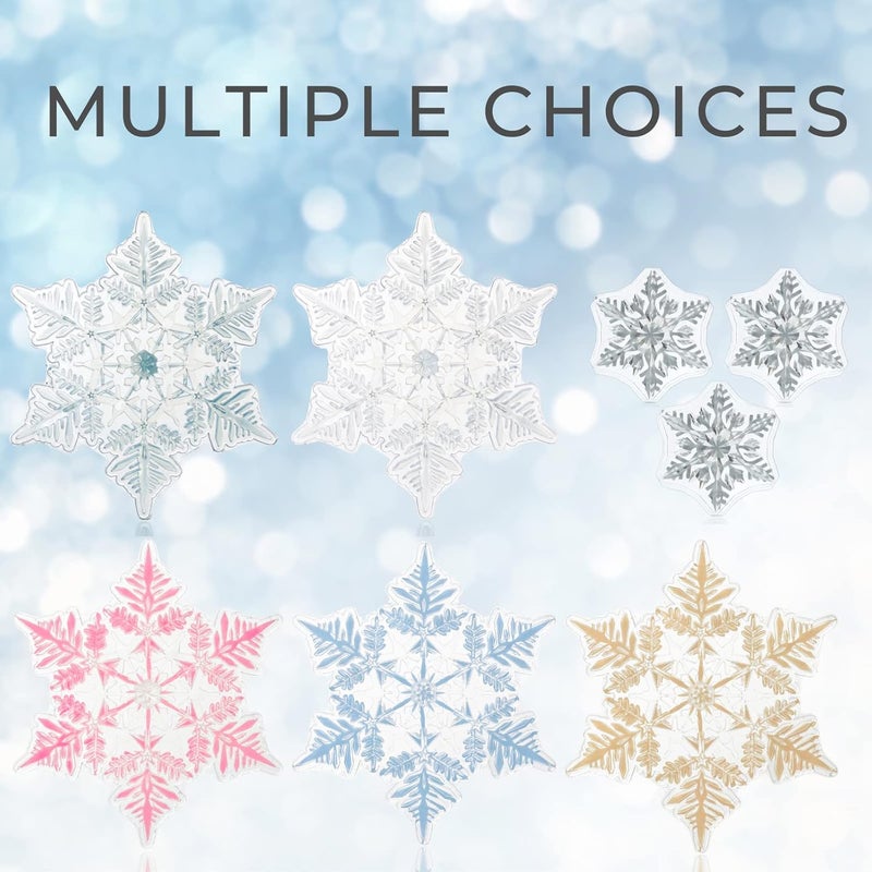 devembr Snowboard Stomp Pad, 3D Clear Snowflake Snowboarding Stomp Pads, PVC Material, 1.96" x 1.96", Transparent Pattern 3 Pack - Image 4